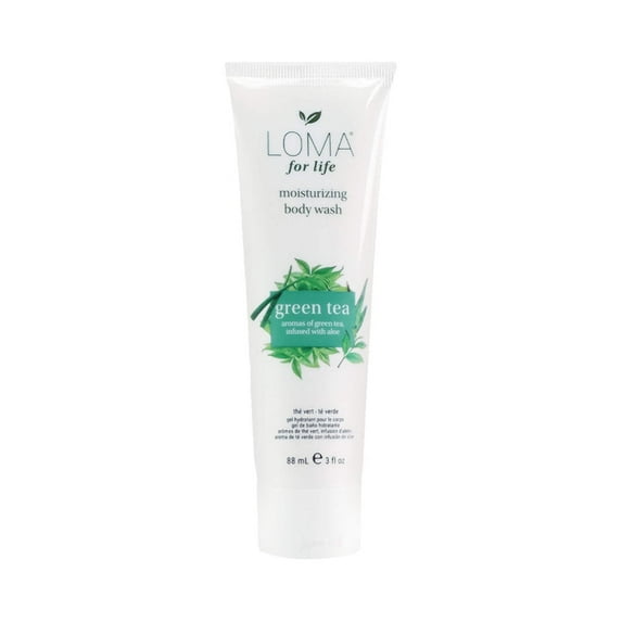 Loma Green Tea Moisturizing Body Wash with Aloe Vera, Gentle Liquid Body Soap, 3 fl oz