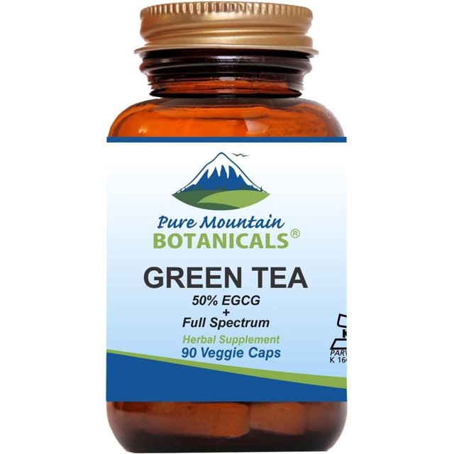 Green Tea Capsules 90 Kosher Vegan Caps with 450mg Organic Full