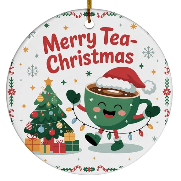 Green Tea Christmas Ornament, Christmas Gift For Dad Mom Friends Coworkers Colleagues, Christmas Ornament 2025, Gifts for Food Lovers, Women, Men