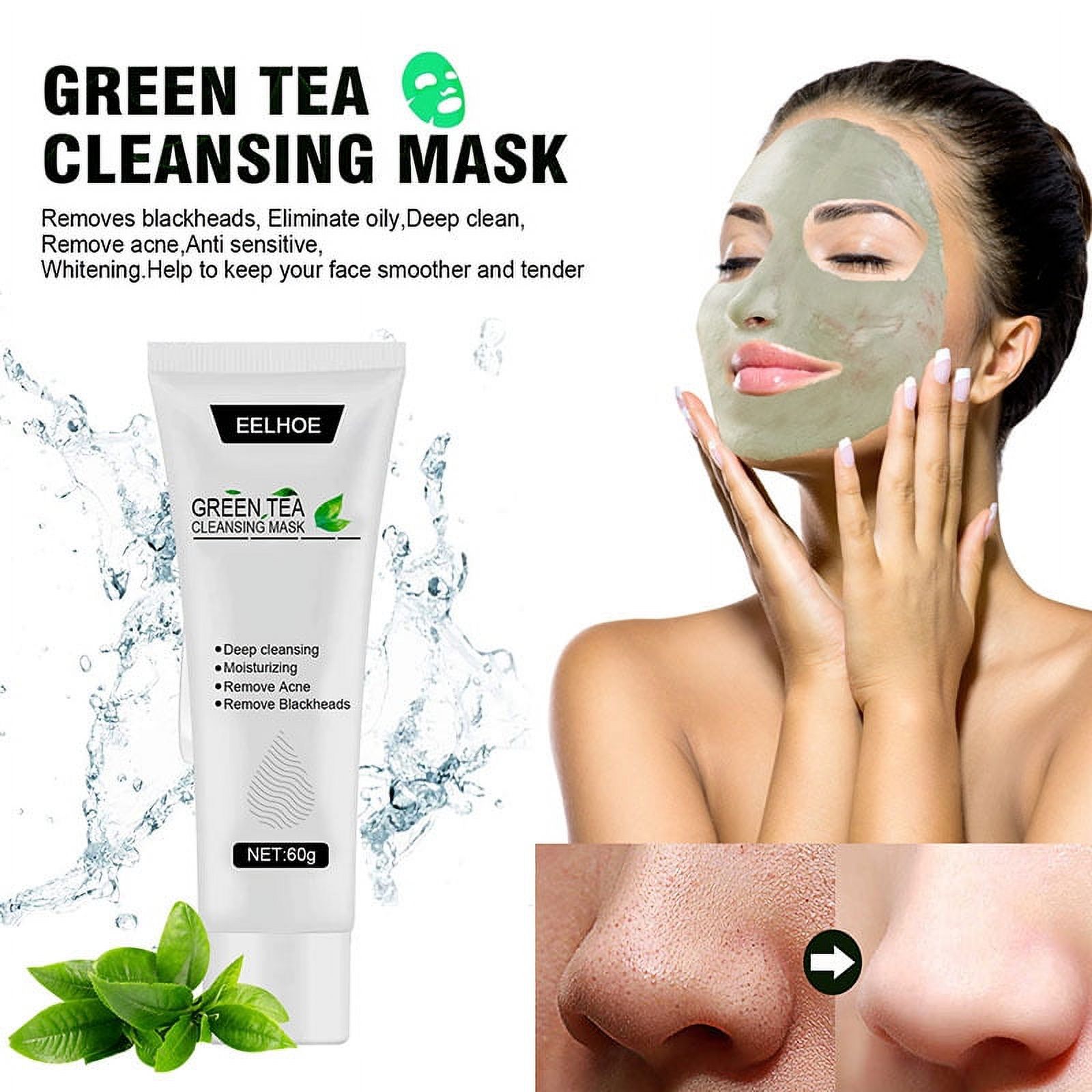 Green Tea Deep Cleansing Mask Peel Off Nose Blackhead Remover Mud Mask  Moisturizing Shrinks Pore Facial Beauty Care New 60g