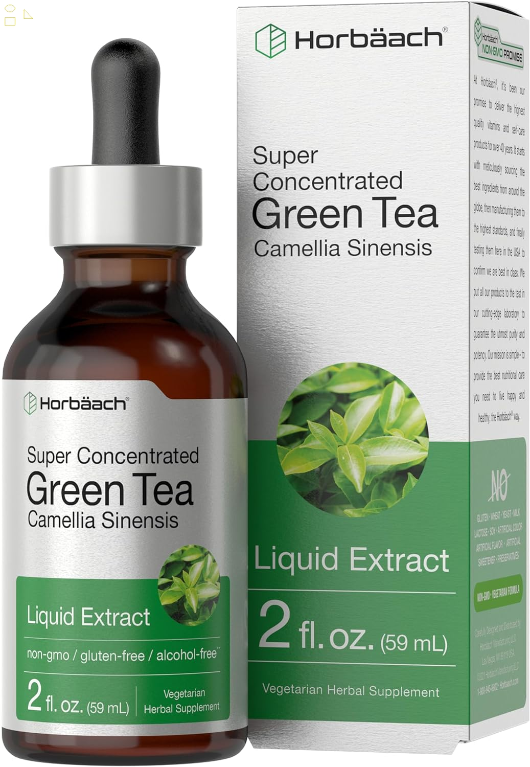 Green Tea Extract Liquid 2 Fl Oz Alcohol Free, Vegetarian Tincture