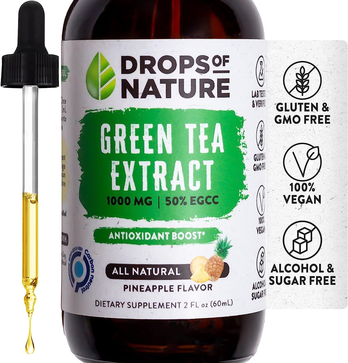 Green Tea Extract Liquid Drops for Sleep & Wellness Daily Antioxidant