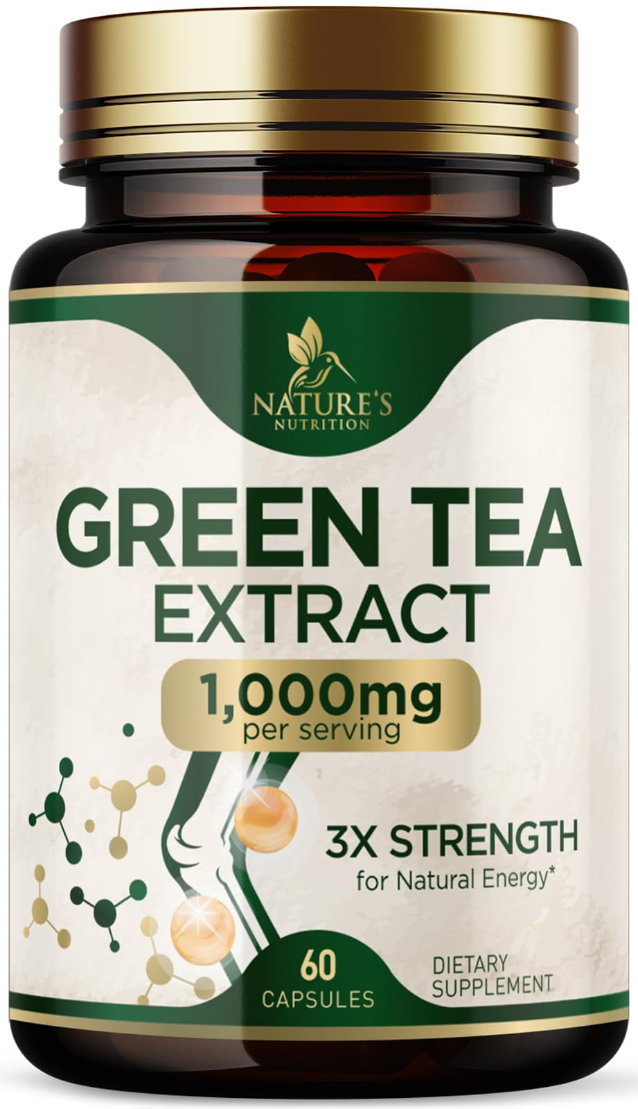 Green Tea Extract 1000mg Per Serving - Standardized 45% EGCG & 98% ...