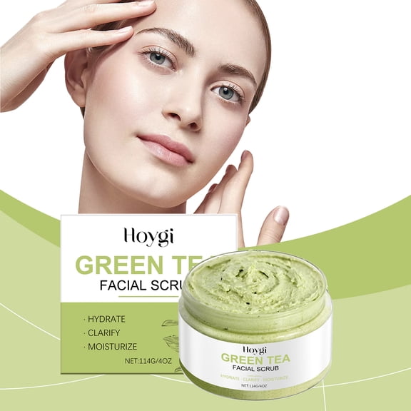 Green Tea Facial Scrub Cleansing Pores Dirt Hydrating Gentle Exfoliating Nourishing Skin