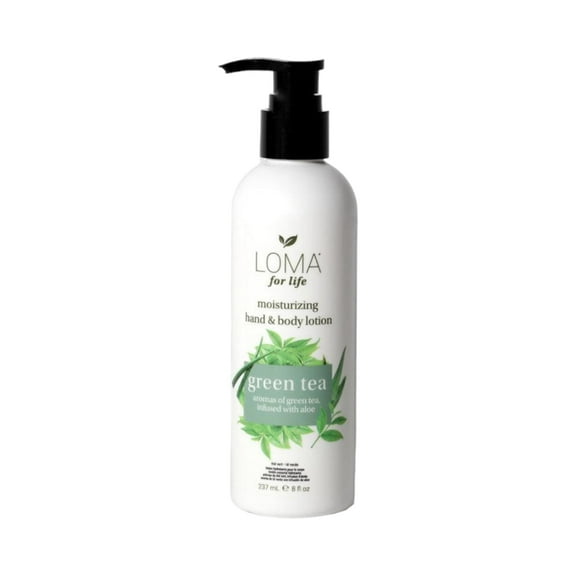 Loma Green Tea Moisturizing Hand and Body Lotion with Aloe Vera, Fast Absorbing Formula, 8 fl oz