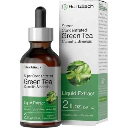 Green Tea Liquid Extract | 2 fl oz | Vegetarian & Alcohol Free for Men and Women | by Horbaach