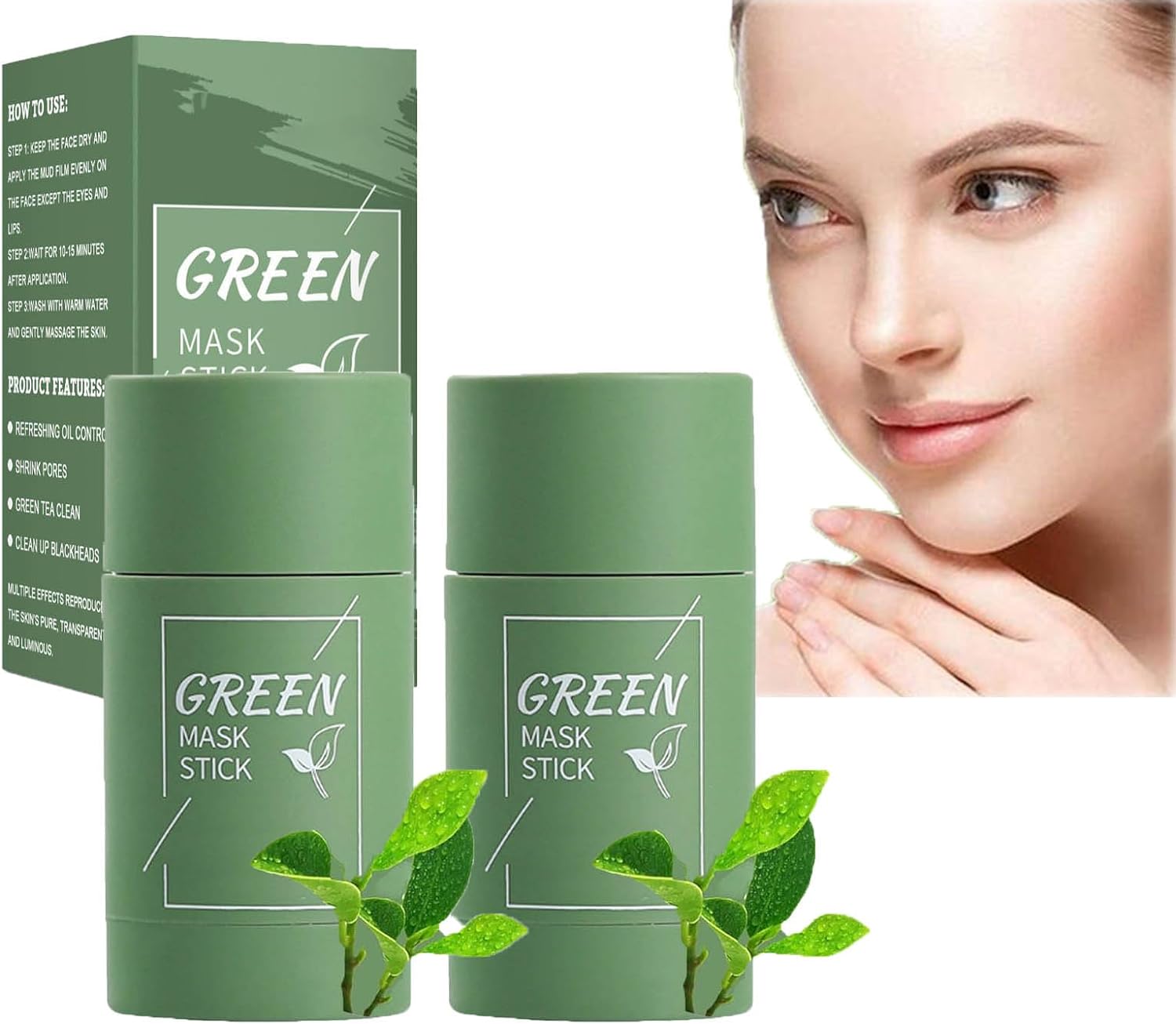 Green Tea Mask Stick , Poreless Green Tea Mask Stick for Face