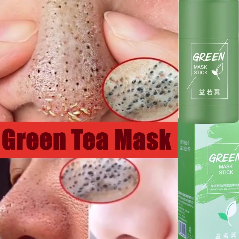 Green Tea Mask Stick Remove Blackheads Acne Deep Cleansing Purifying