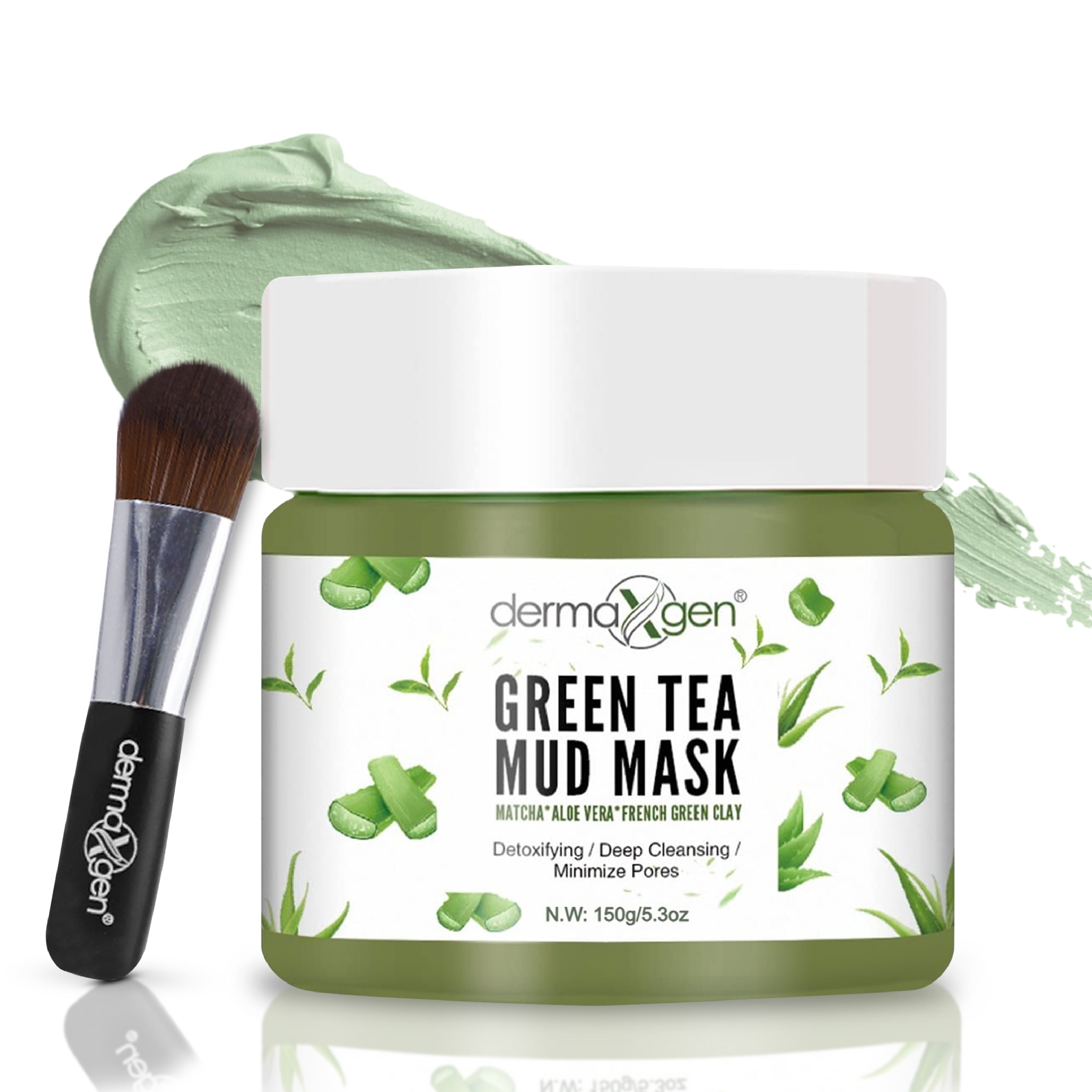 Organic Green Tea & Matcha Mud Mask Deep Cleansing, Pore Minimizing