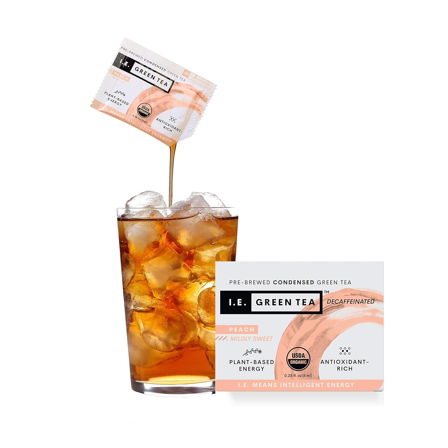 Green Tea Natural Peach Flavor Green Tea, Decaffeinated — Organic, Pure, , Liquid Tea