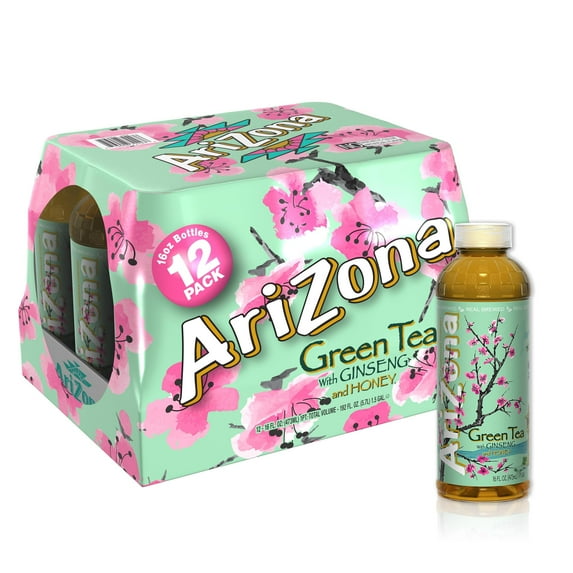 Green Tea With Ginseng And Honey - 16 Fl Oz (Pack Of 12)