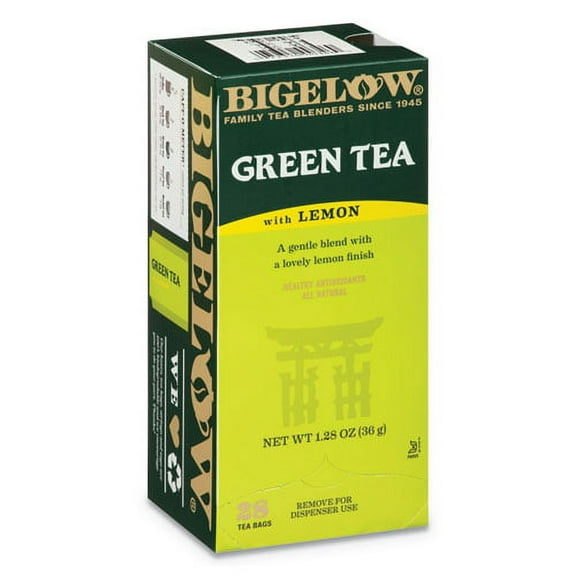 Green Tea With Lemon, Lemon, 0.34 Lbs, 28/box | Bundle of 2 Boxes