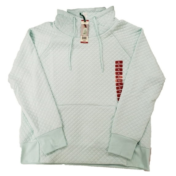 Green Tea Women's Classic Quilted Soft Long Sleeve Pullover Top (Mint, XXL)
