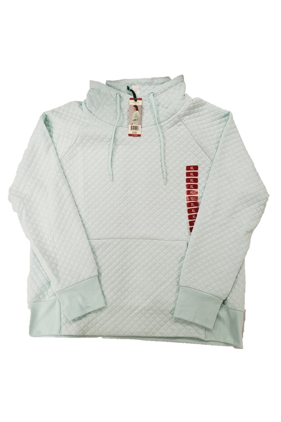 Women's Classic Quilted Soft Long Sleeve Pullover Top (Mint, XXL)