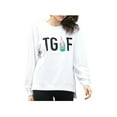 thumbnail image 1 of Green Tea Womens Size Medium "TGIF" L/S Pullover Sweatshirt, White, 1 of 1