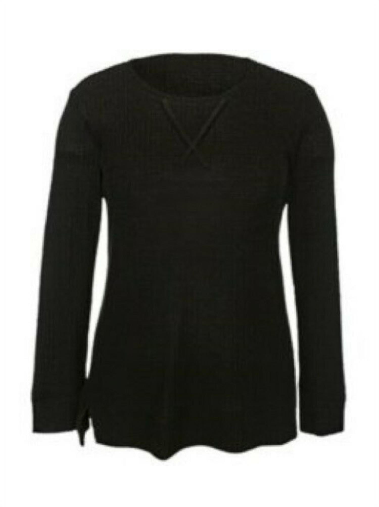 Green Tea Women's Soft Long Sleeve Brushed Waffle Knit Thermal Top