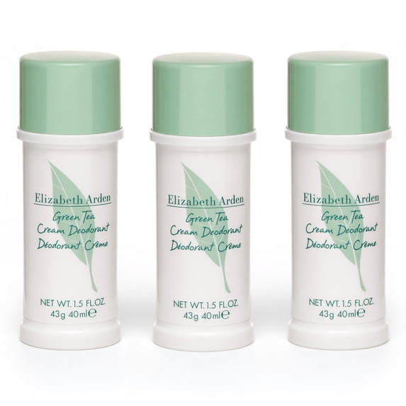 Green Tea by Elizabeth Arden, 3x1.5oz (4.5oz total) Cream Deodorant women
