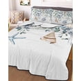 thumbnail image 1 of Green Teal Eucalyptus Full Size Down Alternative Comforter, Lightweight Comforter Quilt Bedding Set with Pillow Shams Coastal Summer Starfish All Seasons Bed Comforter Duvet Insert 78"x90", 1 of 7