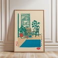 thumbnail image 1 of Green Teal Interior Poster, Unframed Paper Poster 11x14in, 1 of 4