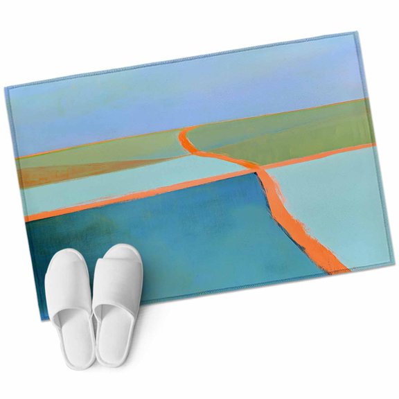 Green Teal Orange Large Area Rugs for Bedroom Living Room, Soft Non Slip Carpet Bedside Rug, Modern Oil Painting Abstract Rectangular Floor Cover Kitchen Accent Rug 2'x3' for Dining Room/Office