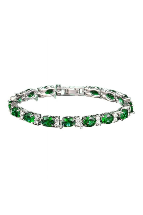 Green Tennis Bracelets For Women Multiple Colors Bracelets Birthstone Bracelets Silver Bracelets Charm Fine Jewelry Birthday Jewelry For Women As Christmas Gifts
