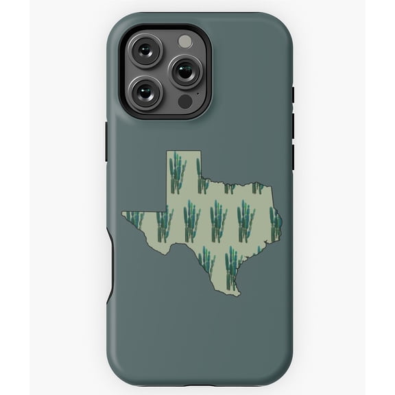 Green Texas Cactus Desert Succulent Phone Case for iPhone 16 15 14 13 12 11 Pro Max