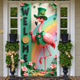 thumbnail image 1 of Green Theme St. Patrick's Day Banner Shamrock Pattern Festival Display Gold Star Accent Decorative Eggs Clover Backdrop for St. Patrick's Day Party Celebration Pub Event, 1 of 9