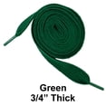 thumbnail image 1 of Green Thick 3/4" Width Flat Athletic Sneaker 54 Inch Shoelaces, 1 of 1