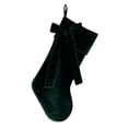 thumbnail image 1 of Green Thick Velvet Christmas Stocking with Butterfly Quilted Holiday Tree Wall Window Home Decor 10.2 x 18.9 Inch, 1 of 7