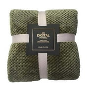 Green Throw Blanket 50 60 Decorations Fleece Super Soft Plush Fuzzy Cozy Blanket with Square 3D Jacquard Grid Design Luxury Lightweight for Couch Sofa Chair,Dark Forest Green