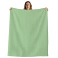 thumbnail image 1 of Green Throw Blanket, Flannel Fleece Blanket with Striped Design for Couch, Minimalist Solid Color Modern Abstract Soft Breathable All Season Plush Blankets for Sofa Office Bed 50"x60", 1 of 9