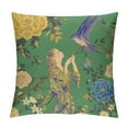 thumbnail image 1 of Green Throw Pillow Covers  Grandmillennial Yellow Floral Butterfly Bird Chinoiserie Vintage Outdoor Spring Decorations Decorative Throw Pillows Cases  for Room Couch Decor, 1 of 5
