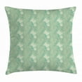 thumbnail image 1 of Green Throw Pillow Cushion Cover, Lace Style Graphic Pattern of Flourishing Forest Elements Butterflies, Decorative Square Accent Pillow Case, 20 X 20 Inches, Pale Green Turquoise Teal, by Ambesonne, 1 of 2