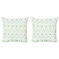thumbnail image 1 of Ambesonne Vintage Throw Pillow Cover 2 Pack, Green Toned Polka Dots, 20", Green Fern Green, 1 of 2