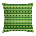 thumbnail image 1 of Green Throw Pillow Cushion Cover, Traditional Irish Pattern with Clovers Happy St. Patrick's Day Theme, Decorative Square Accent Pillow Case, 24 X 24 Inches, Lime Green Dark Green White, by Ambesonne, 1 of 2