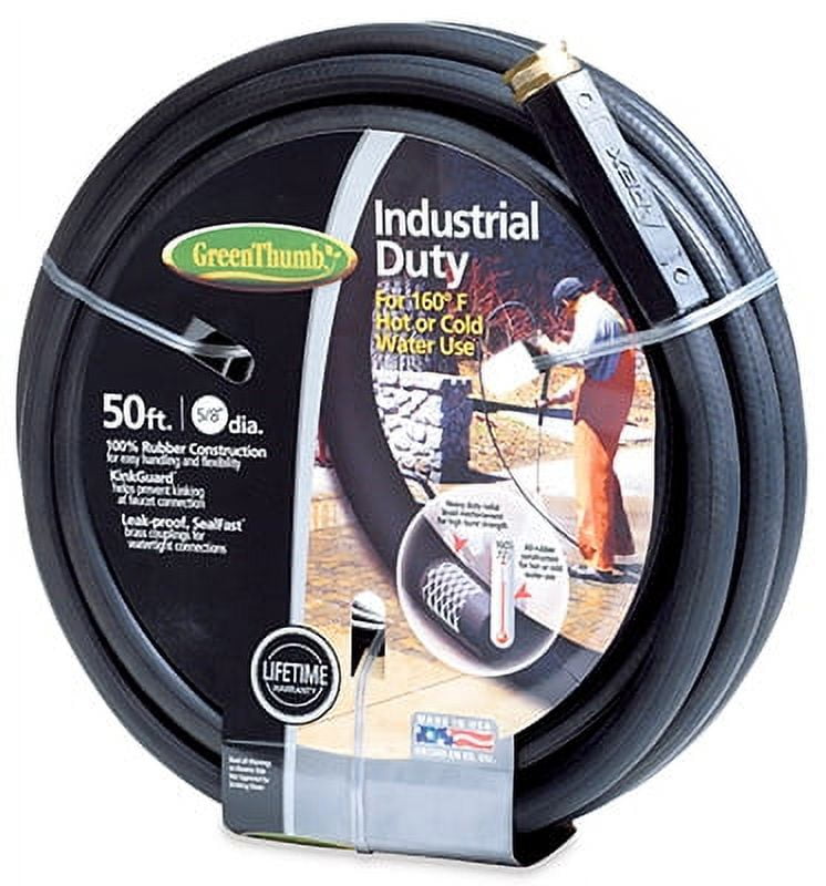 Green Thumb 136911 5/8" x 50' Black Rubber Garden Hose