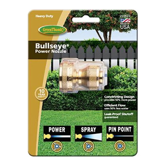 Green Thumb 4135GTDI Power Hose Nozzle, Industrial Grade Brass, Adjustable, 3/4 In. - Quantity 12