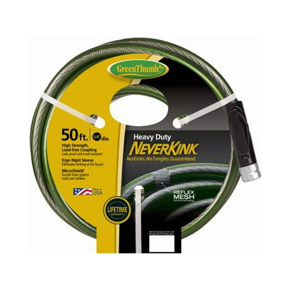 Green Thumb 784470 NeverKink Garden Hose, Heavy-Duty, 5/8-In. x 50-Ft. - Quantity 5