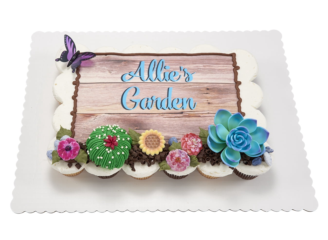Green Thumb Cupcake Cake