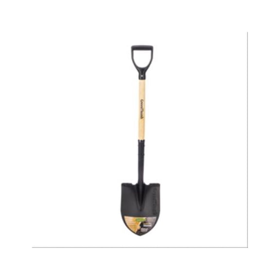 Green Thumb GT-RPS204 Round Point Garden Shovel, Wood D-Handle - Quantity 1