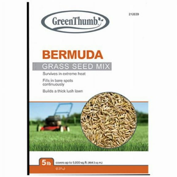 Green Thumb GTBERM5 5 LB Bag of Bermuda Grass Seed Blend / Mix - Quantity of 8