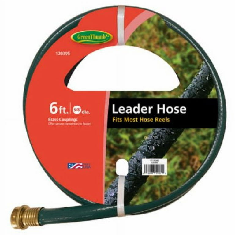 Green Thumb GTEREM6 5/8 Inch x 6' Foot Leader Garden Hose For  Dehumidifiers & Hose Reels - Quantity of 4 