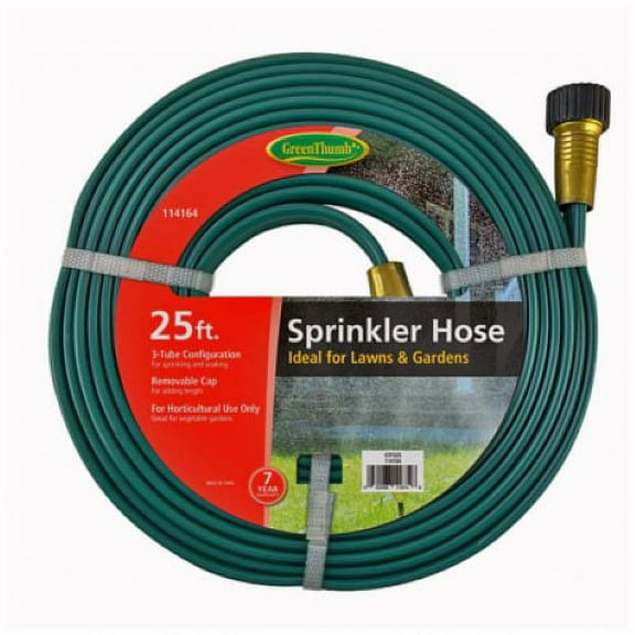 Green Thumb GTFS25 25' Foot 3-Tube Vinyl Sprinkler / Soaker Hose - Quantity of 3