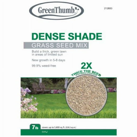 Green Thumb GTSHD7 7 LB Bag of Dense Shade Shady Grass Seed Mix Blend - Quantity of 2