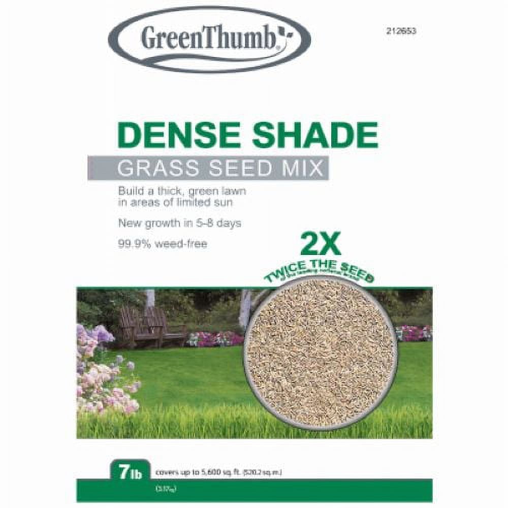 Green Thumb GTSHD7 7 LB Bag of Dense Shade Shady Grass Seed Mix Blend - Quantity of 3