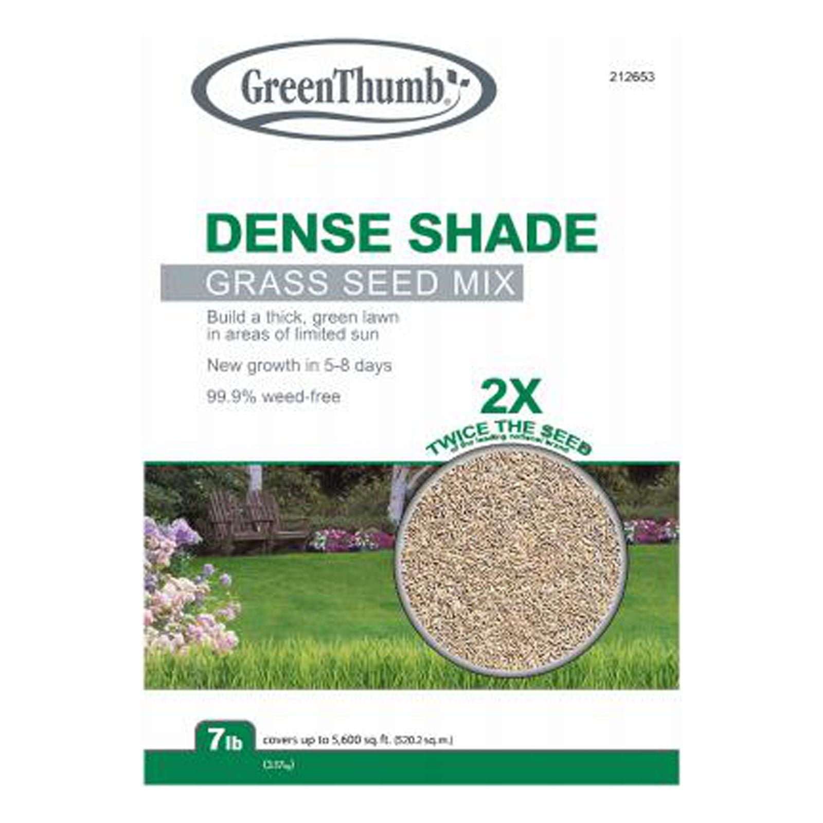 Green Thumb GTSHD7 Dense Shade Grass Seed Mix, 7 Lbs., Covers 2,800 Sq. Ft. - Quantity 6