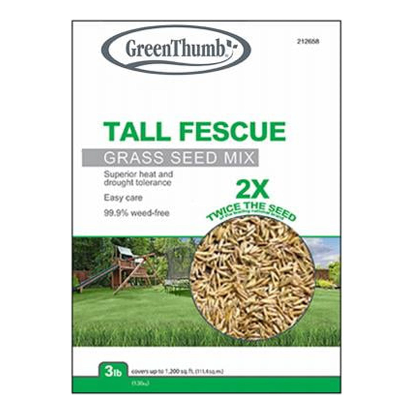 Green Thumb GTTF3 Tall Fescue Grass Seed Mix, 3 Lbs., Covers 750 Sq. Ft. - Quantity 16