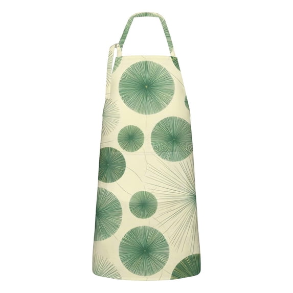 Green Tie Dye Fan Pattern Apron-Garden Aprons for Women with Pockets-Cotton Linen Waterproof Kitchen Cooking Gardening Aprons Adjustable for Kitchen,Cooking,BBQ and Salon 33x27 Inch
