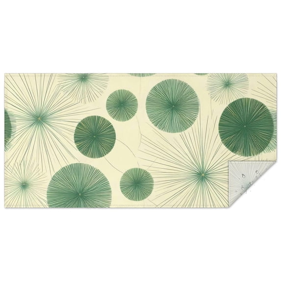Green Tie Dye Fan Pattern Rectangle Tablecloth 60"x120",Waterproof Polyester Rectangle Table Cloth, Wipeable Spillproof Polyester Tablecloth for Dining, Camping, Indoor and Outdoor