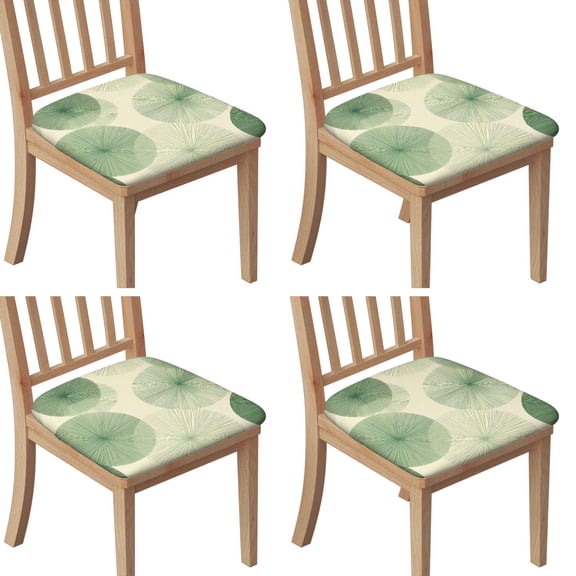 Green Tie Dye Overlay Pattern Seat Covers for Dining Room Chairs Set Of 4,Stretch Printed Washable Chair Seat Cover with Elastic Ties and Button,Removable Waterproof Couch Cushion Covers